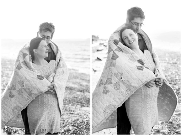 "maternity couple on beach image"