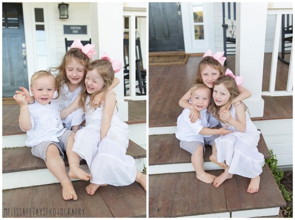 "siblings on porch image"